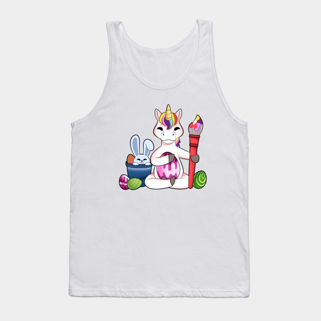 Cute unicorn painting Easter eggs Tank Top by Modern Medieval Design